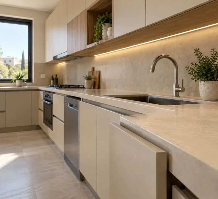 مطابخ HPL: المميزات والعيوب والفرق عن Compact HPL