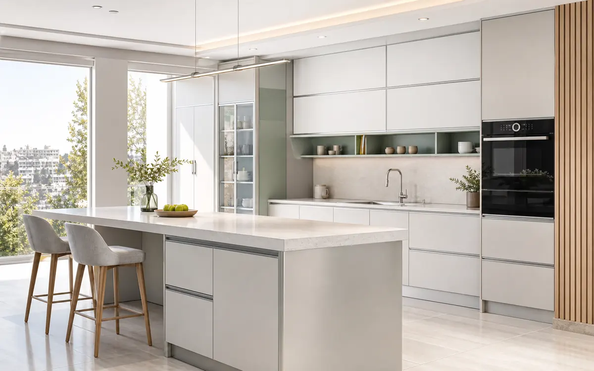 مطبخ ألمنيوم مودرن بتصميم عصري - Kitchen Lab Jo